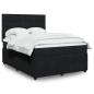 Preview: ARDEBO.de - Boxspringbett mit Matratze Schwarz 140x190 cm Samt
