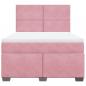 Preview: Boxspringbett mit Matratze Rosa 140x190 cm Samt