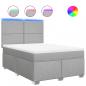 Preview: Boxspringbett mit Matratze Hellgrau 140x190 cm Stoff
