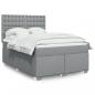 Preview: ARDEBO.de - Boxspringbett mit Matratze Hellgrau 140x190 cm Stoff