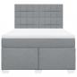 Preview: Boxspringbett mit Matratze Hellgrau 140x190 cm Stoff