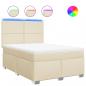 Preview: Boxspringbett mit Matratze Creme 140x190 cm Stoff