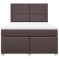 Preview: ARDEBO.de - Boxspringbett mit Matratze Dunkelbraun 140x190 cm Stoff