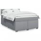 Preview: ARDEBO.de - Boxspringbett mit Matratze Hellgrau 140x190 cm Stoff