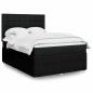 Preview: ARDEBO.de - Boxspringbett mit Matratze Schwarz 140x190 cm Stoff