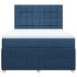 Preview: Boxspringbett mit Matratze Blau 140x190 cm Stoff