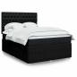 Preview: ARDEBO.de - Boxspringbett mit Matratze Schwarz 140x190 cm Stoff