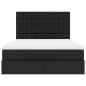 Preview: Ottoman-Bett mit Matratze Schwarz 140x190 cm Kunstleder