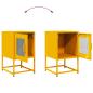 Preview: Nachttisch Senfgelb 36x39x60,5 cm Kaltgewalzter Stahl