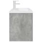 Preview: Waschbeckenunterschrank mit Einbaubecken Wasserhahn Betongrau