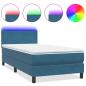 Preview: ARDEBO.de - Boxspringbett mit Matratze Dunkelblau 80x210 cm Samt