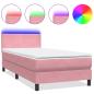 Preview: Boxspringbett mit Matratze Rosa 90x210 cm Samt