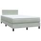Preview: Boxspringbett mit Matratze Hellgrau 120x210 cm Samt