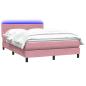 Preview: Boxspringbett mit Matratze Rosa 140x210 cm Samt