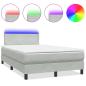 Preview: ARDEBO.de - Boxspringbett mit Matratze Hellgrau 120x220 cm Samt