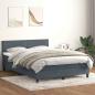 Preview: ARDEBO.de - Boxspringbett mit Matratze Dunkelgrau 140x220 cm Samt