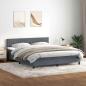 Preview: ARDEBO.de - Boxspringbett mit Matratze Dunkelgrau 180x210 cm Samt