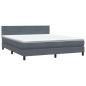Preview: Boxspringbett mit Matratze Dunkelgrau 180x210 cm Samt