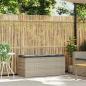 Preview: Gartenbank mit Kissen Hellgrau 110x40x44 cm Poly Rattan