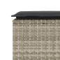 Preview: Gartenbank mit Kissen Hellgrau 110x40x44 cm Poly Rattan