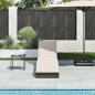 Preview: Klappliege mit Auflage und Stauraum Braun Poly-Rattan