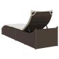 Preview: Klappliege mit Auflage und Stauraum Braun Poly-Rattan