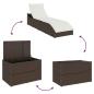 Preview: Klappliege mit Auflage und Stauraum Braun Poly-Rattan