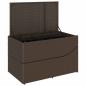 Preview: Klappliege mit Auflage und Stauraum Braun Poly-Rattan