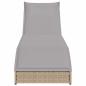 Preview: Klappliege mit Auflage und Stauraum Beige Poly-Rattan