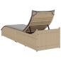 Preview: Klappliege mit Auflage und Stauraum Beige Poly-Rattan