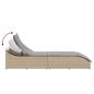 Preview: Klappliege mit Auflage und Stauraum Beige Poly-Rattan