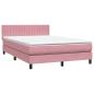 Preview: Boxspringbett mit Matratze Rosa 160x210 cm Samt