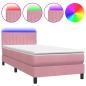 Preview: ARDEBO.de - Boxspringbett mit Matratze Rosa 90x220 cm Samt