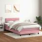 Preview: ARDEBO.de - Boxspringbett mit Matratze Rosa 120x220 cm Samt
