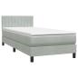 Preview: Boxspringbett mit Matratze Hellgrau 90x220 cm Samt