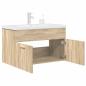 Preview: ARDEBO.de - Waschbeckenunterschrank Einbaubecken Wasserhahn Sonoma-Eiche