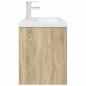 Preview: Waschbeckenunterschrank Einbaubecken Wasserhahn Sonoma-Eiche
