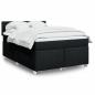 Preview: ARDEBO.de - Boxspringbett mit Matratze Schwarz 140x190 cm Stoff