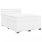 Preview: Boxspringbett mit Matratze Weiß 140x190 cm Kunstleder