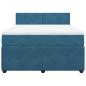 Preview: Boxspringbett mit Matratze Blau 140x190 cm Samt
