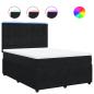 Preview: ARDEBO.de - Boxspringbett mit Matratze Schwarz 140x190 cm Samt