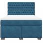 Preview: Boxspringbett mit Matratze Blau 140x190 cm Samt