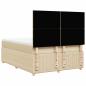 Preview: Boxspringbett mit Matratze Creme 140x190 cm Stoff