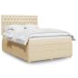 Preview: ARDEBO.de - Boxspringbett mit Matratze Creme 140x190 cm Stoff