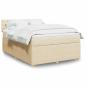 Preview: ARDEBO.de - Boxspringbett mit Matratze Creme 140x190 cm Stoff