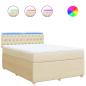 Preview: Boxspringbett mit Matratze Creme 140x190 cm Stoff