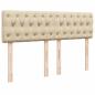 Preview: Boxspringbett mit Matratze Creme 140x190 cm Stoff