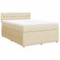 Preview: Boxspringbett mit Matratze Creme 140x190 cm Stoff