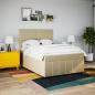 Preview: Boxspringbett mit Matratze Creme 140x190 cm Stoff