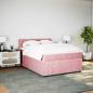 Preview: Boxspringbett mit Matratze Rosa 140x190 cm Samt
